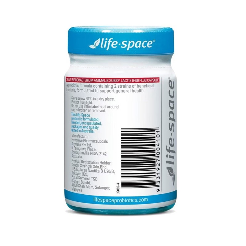 LIFE SPACE Shape B420 Plus 60's for Probiotic Supplement, Probiotik, Digestive Enzyme, Lifespace