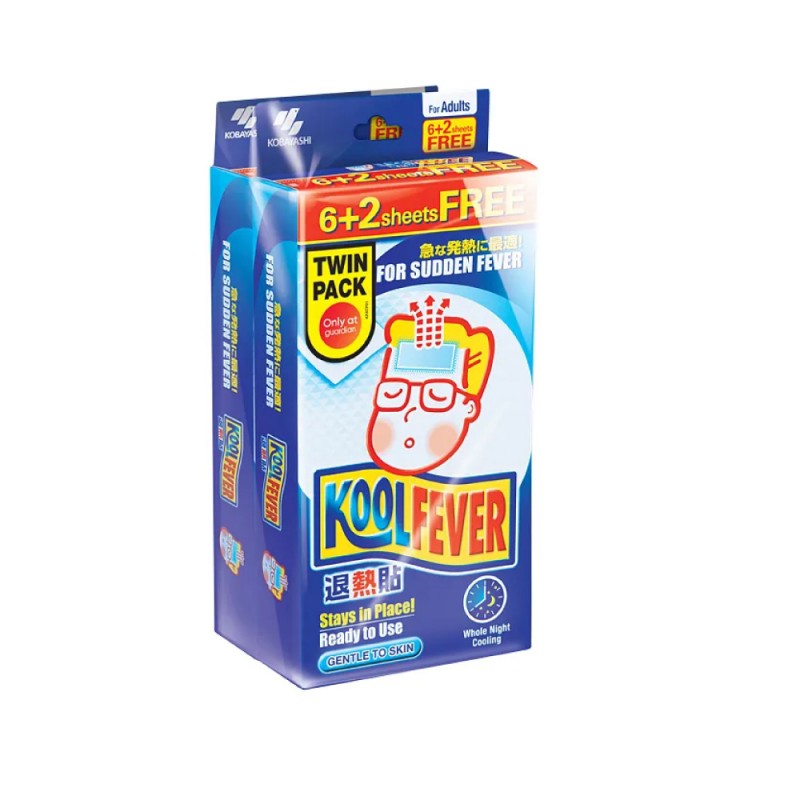 Kool Fever Adult 8's X 2 Fever Patch, Cooling Patch, Cool Fever, Ubat Demam