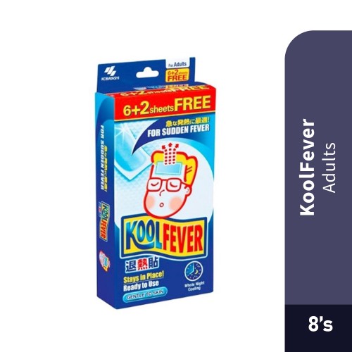 Kool Fever Adult 8's Fever Patch, Cooling Patch, Cool Fever, Ubat Demam