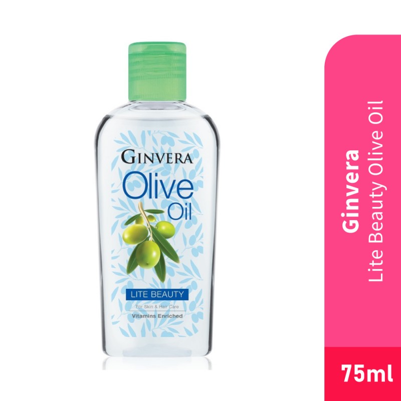 GINVERA Lite Beauty Olive Oil 75ml, MInyak Zaitun Original, Olive Oil Extra Virgin, Pure Olive Oil