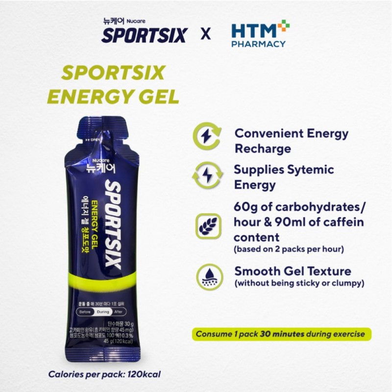 SPORTSIX Energy Gel Grape 45g for Energy Booster, Energy Gel Running, Tambah Tenaga