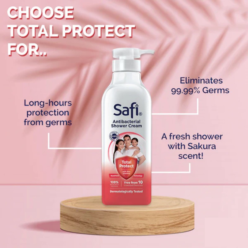 SAFI Shower Fresh Clean 450g - Total Protect, Body Wash, Shower Gel, Sabun Mandi, Sabun Badan