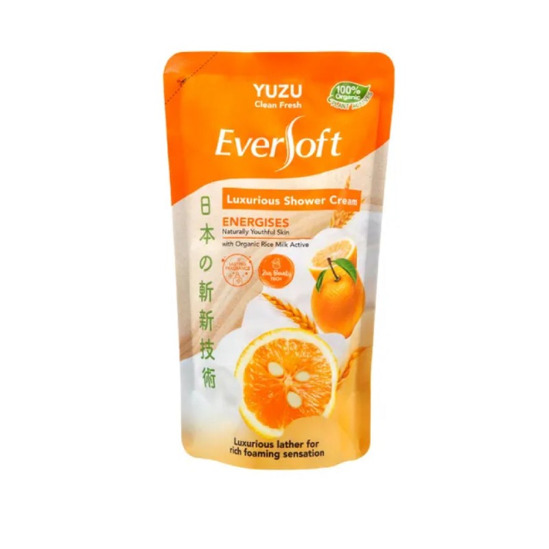 EVERSOFT Shower 550g - Yuzu for Body Wash, Shower Gel, Sabun Badan, Sabun Mandi Tahan Lama