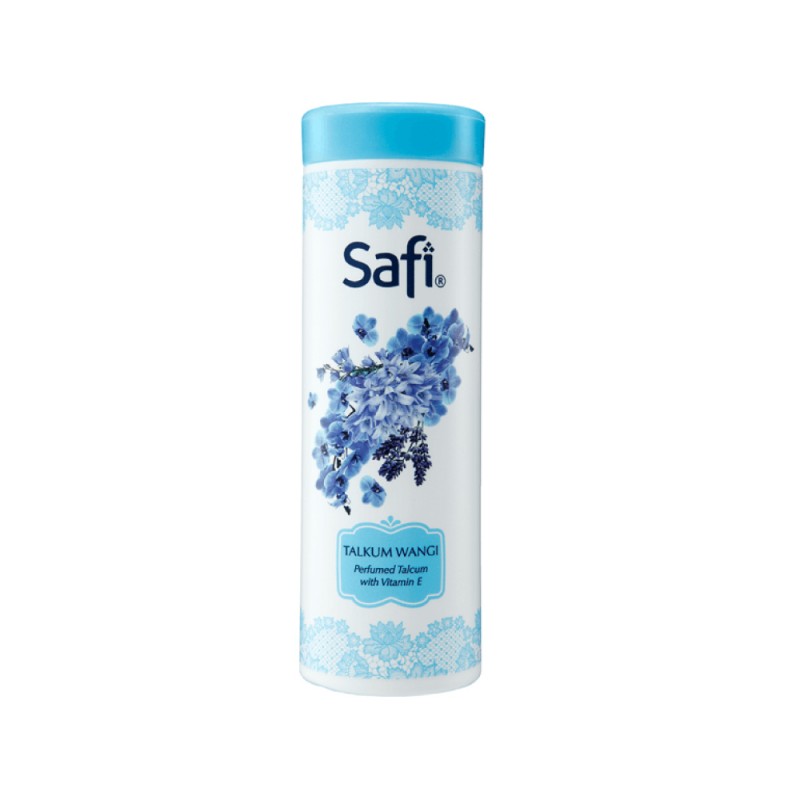 SAFI Talc Vitamin E 90g - Blue for Talcum Powder, Bedak Talkum, Talkum Wangi, Bedak Safi