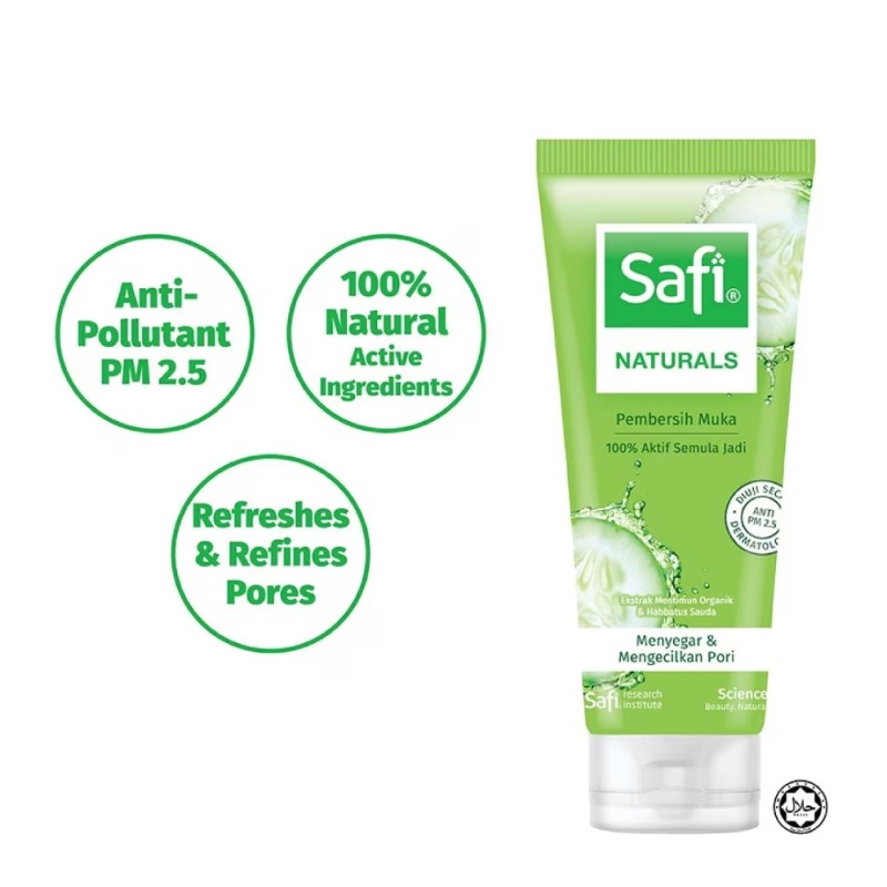 SAFI Natural Facial Cleanser 50g - Refreshing & Pore Thightening for Face Wash, Pencuci Muka Safi