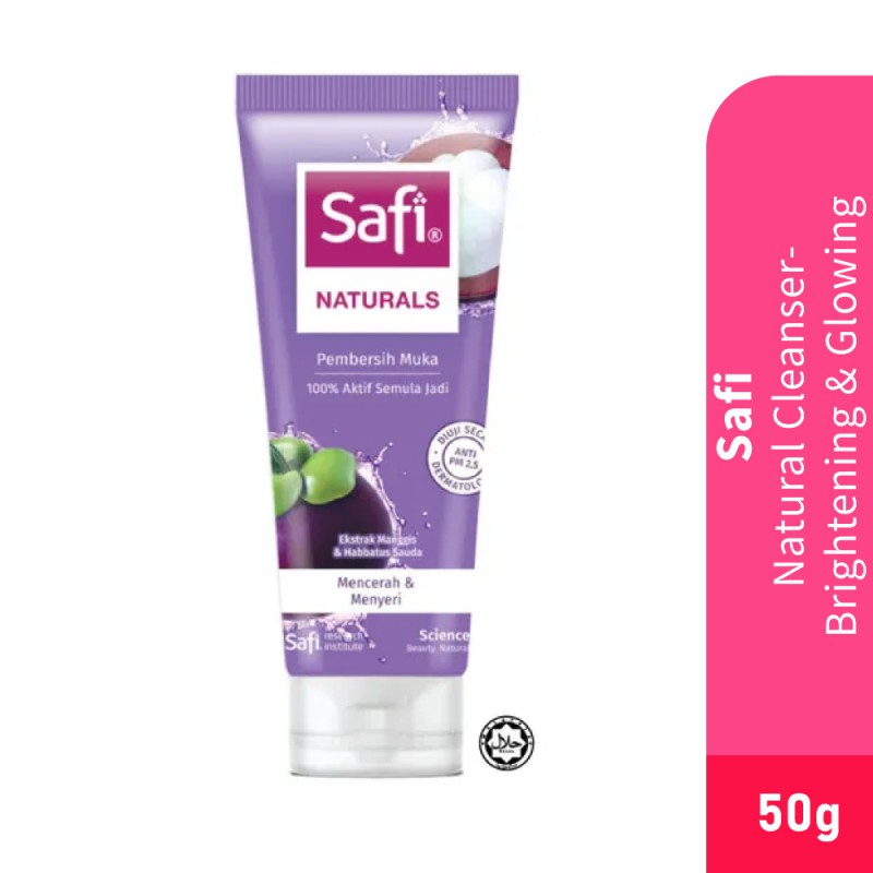 SAFI Natural Facial Cleanser 50g - Brightening & Glowing (Manggis) for Face Wash, Pencuci Muka Safi