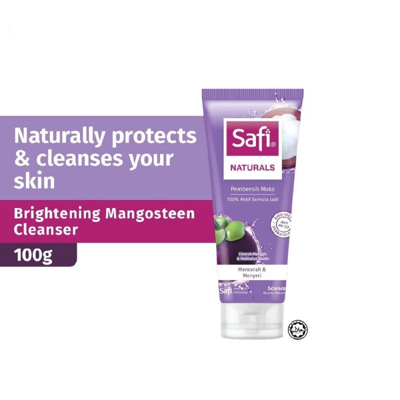 SAFI Natural Facial Cleanser 50g - Brightening & Glowing (Manggis) for Face Wash, Pencuci Muka Safi