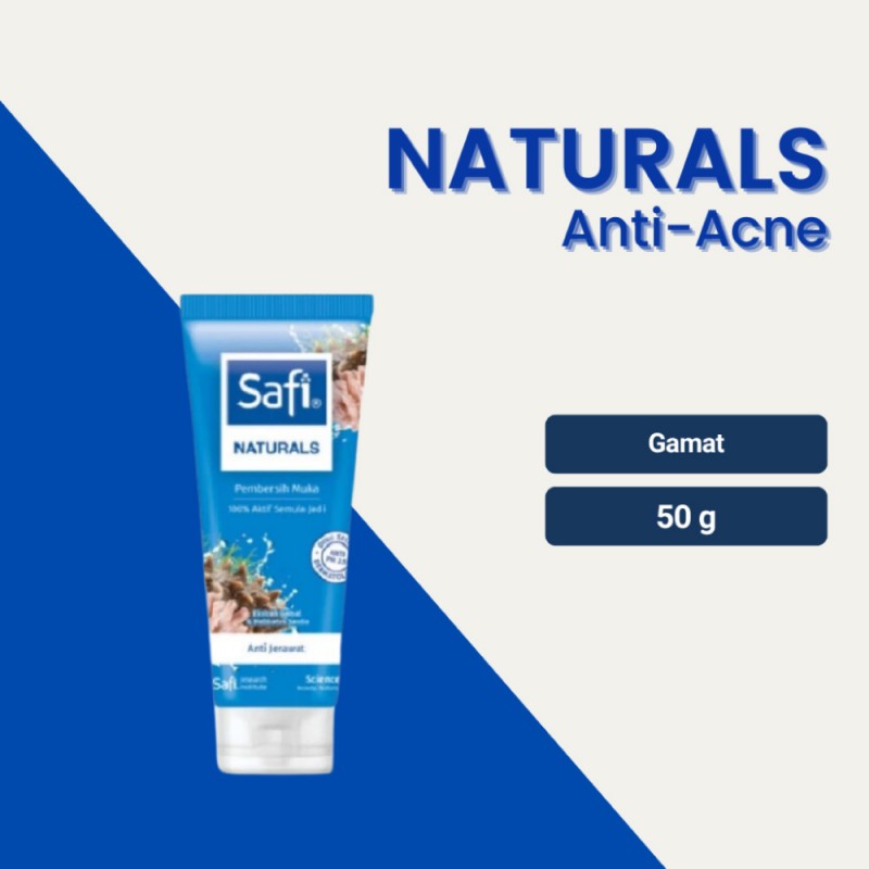 SAFI Natural Facial Cleanser 50g - Anti Acne (Gamat) for Face Wash, Pencuci Muka Safi