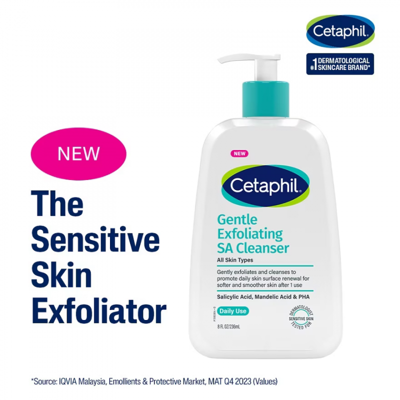 CETAPHIL Gentle Exfoliating Salicylic Acid Cleanser 236ml Cetaphil Cleanser, Face Wash, Face Cleanser