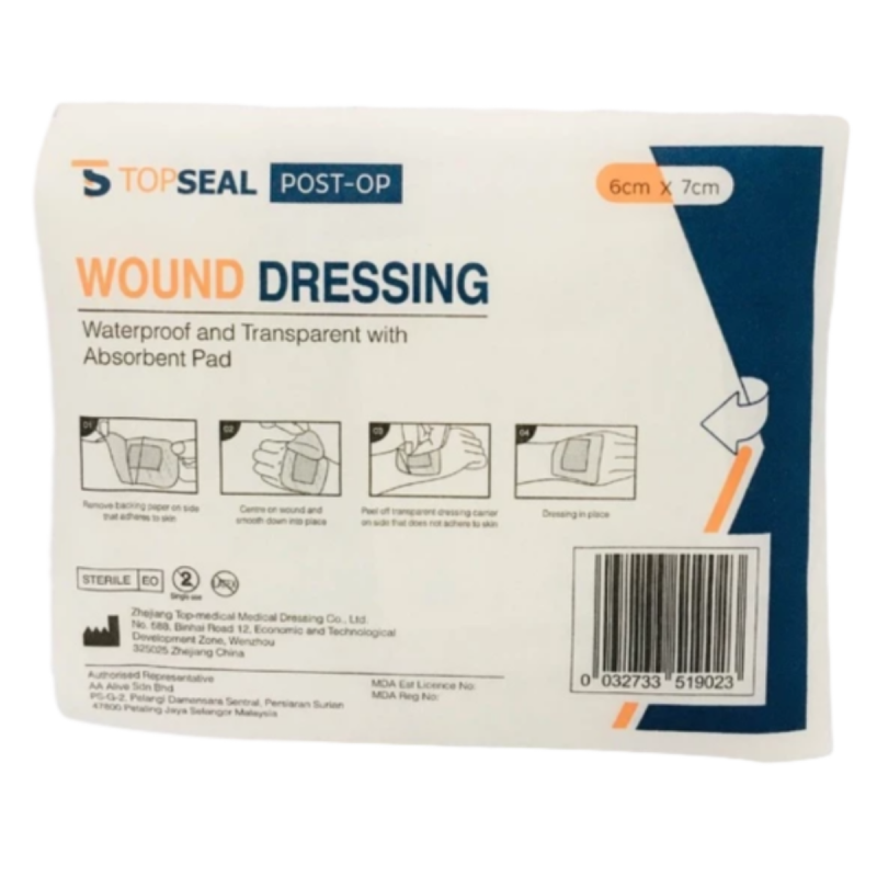 TOPSEAL Wound Dressing Post-Op 1's - Waterproof and Transparent with Absorbent Pad