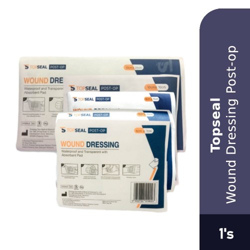 TOPSEAL Wound Dressing Post-Op 1's - Waterproof and Transparent with Absorbent Pad