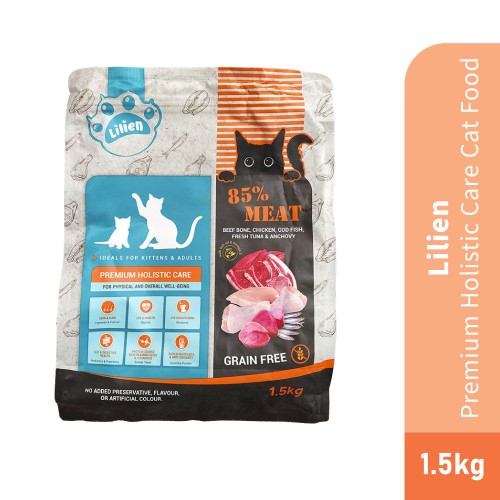 LILIEN Premium Holistic Care Cat Food 1.5kg for Makanan Kucing, Barang Kucing, Cat Snack, 猫粮