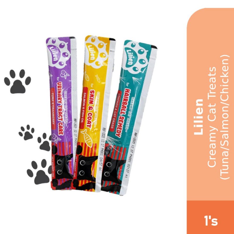 LILIEN Creamy Cat Treat (Tuna/Salmon/Chicken) 1's for Makanan Kucing, Cat Snack, 猫粮