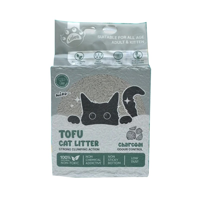 LILIEN Cat Tofu Litter 6L/1.6kg for Pasir Kucing, Cat Litter Tofu, 猫砂 - (Milk/ Lavender/ Charcoal)