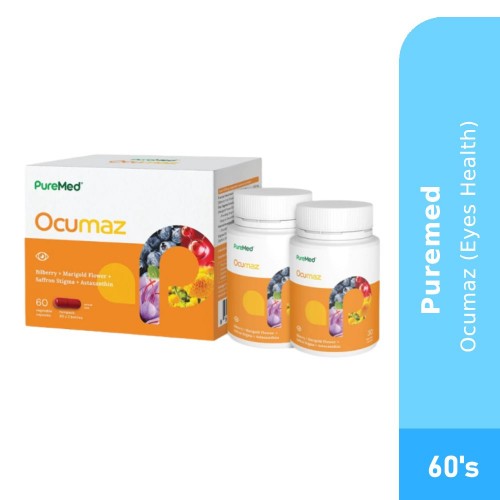 PUREMED Ocumaz 30's X 2 with Lutein, Astxanthin, Eye Supplement