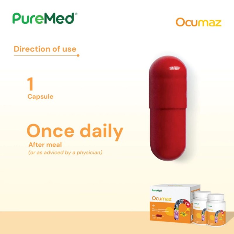 PUREMED Ocumaz 30's X 2 with Lutein, Astxanthin, Eye Supplement