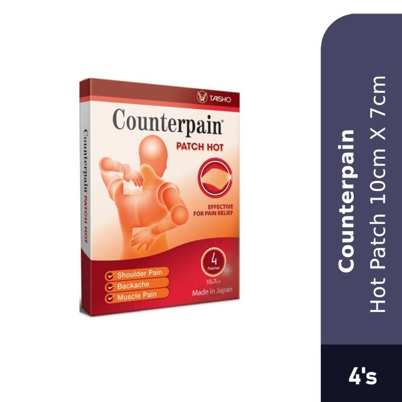 COUNTERPAIN Patch Hot 10cm X 7cm 4's for Pain Relief Patch, Pain Relief