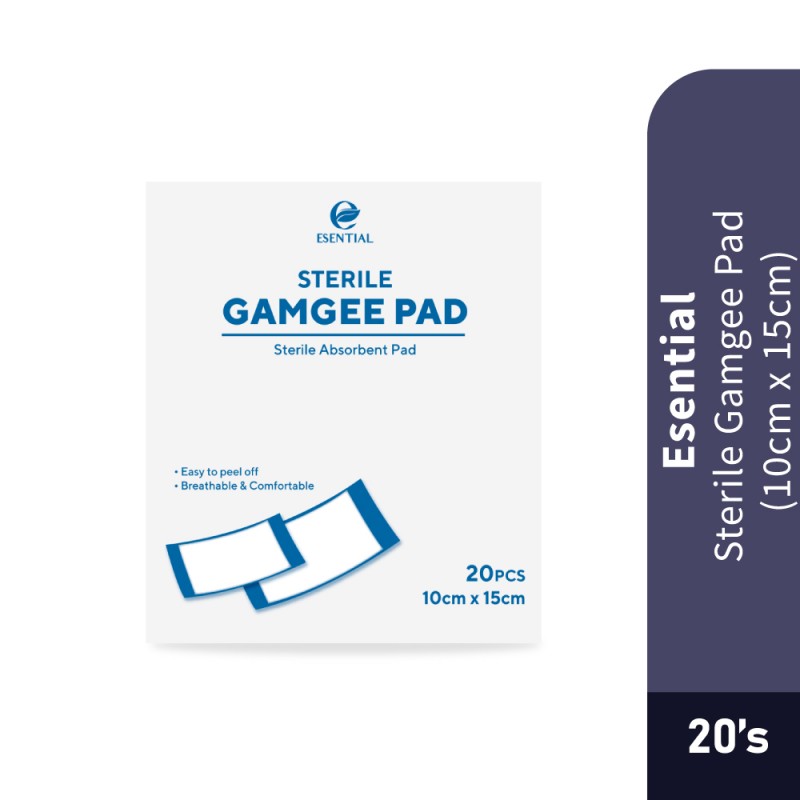 ESENTIAL Sterile Gamgee Pad 10cm X 15cm 20's for Wound Dressing, Gauze Swab, Gauze Dressing