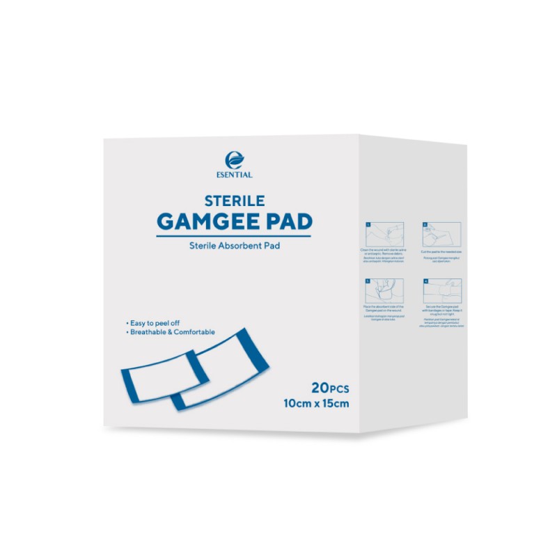 ESENTIAL Sterile Gamgee Pad 10cm X 15cm 20's for Wound Dressing, Gauze Swab, Gauze Dressing
