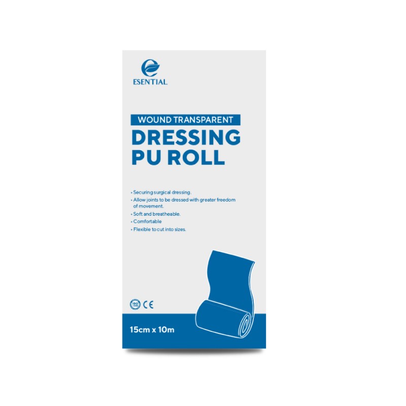 ESENTIAL Wound Transpaent Dressing PU Roll (15cm X 10m) for Surgical, Wound Dressing