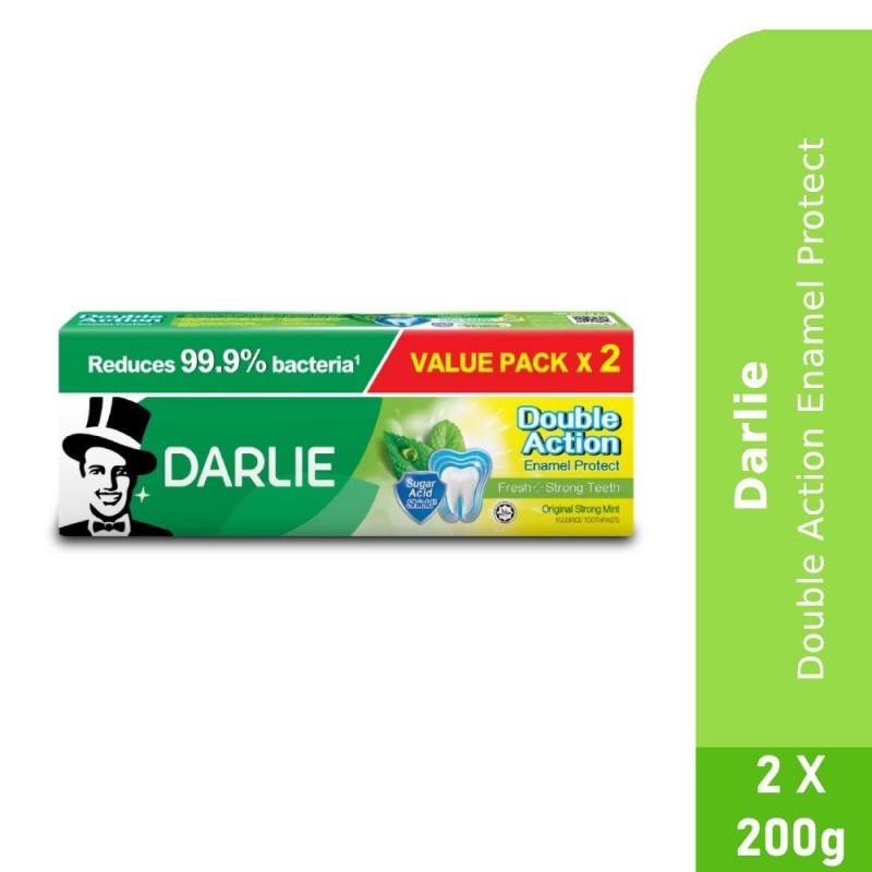 DARLIE Double Action Enamel Protect 200g X 2's for Darlie Toothpaste, Ubat Gigi, 牙膏