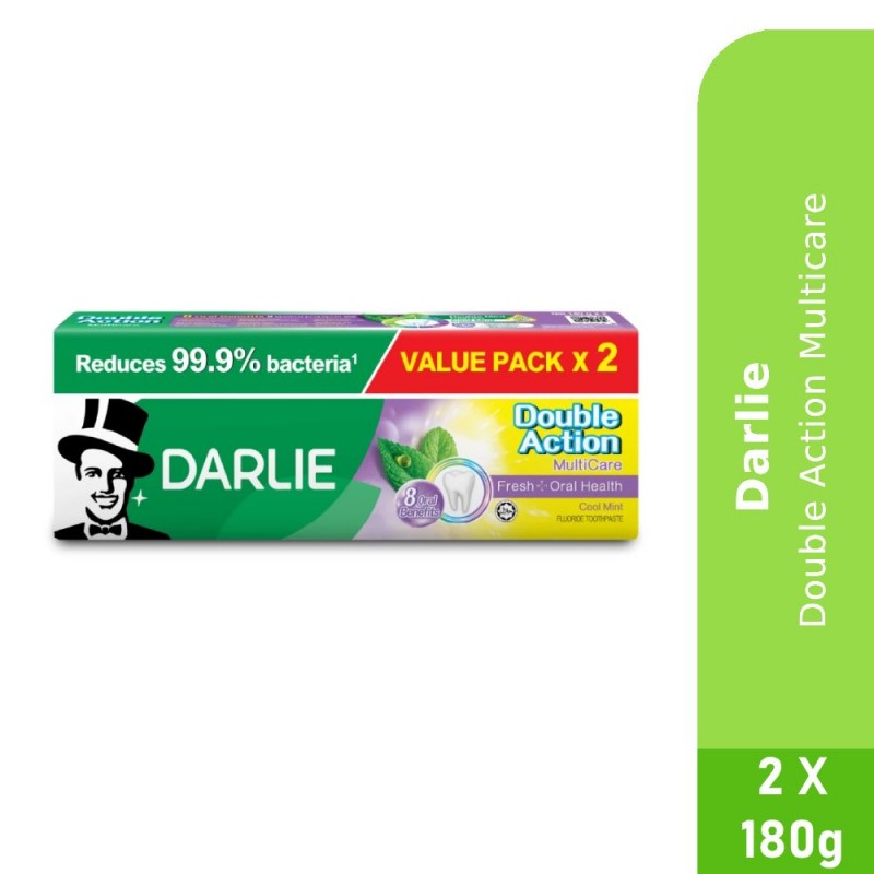 DARLIE Double Action Multi Care 225g X 2's for Darlie Toothpaste, Ubat Gigi, 牙膏