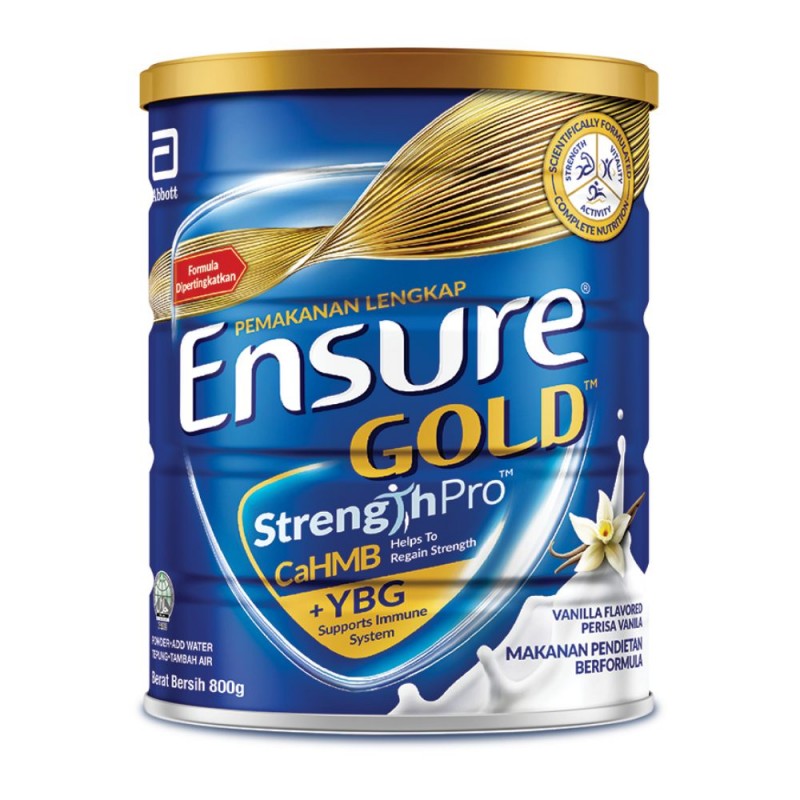 ENSURE Gold Yeast Beta Glucan 800g -Vanilla for Susu Dewasa, Adult Milk with CaHMB, YBG