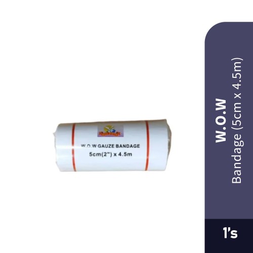 WOW Bandage Dressing 5cm X 4.5m 1's for Bandage Wrap, Pembalut Luka