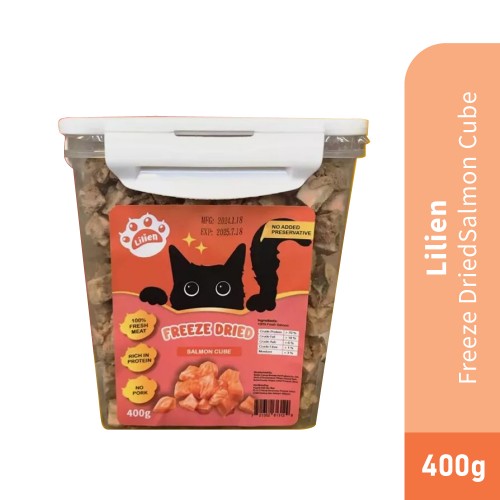 LILIEN Freeze Dried Salmon Cube Cat Snack 400g for Cat Treat, Cat Food, Makanan Kucing