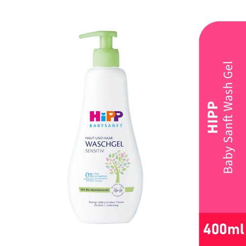HIPP Babysanft Wash Gel Head to Toe 400ml for Baby Wash, Sabun Mandi Baby, Sabun Baby