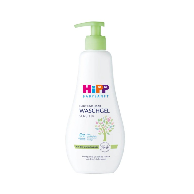 HIPP Babysanft Wash Gel Head to Toe 400ml for Baby Wash, Sabun Mandi Baby, Sabun Baby
