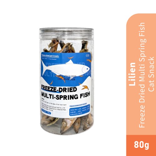 LILIEN Freeze Dried Multi Spring Fish Cat Snack 80g for Cat Food, Cat Snack, Cat Treat