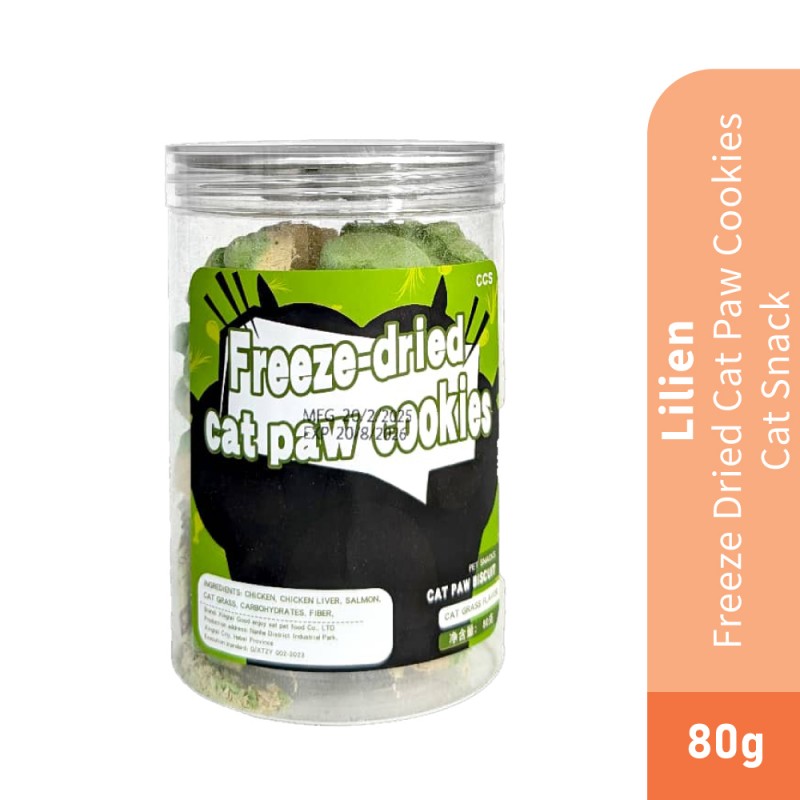 LILIEN Freeze Dried Cat Paw Cookies Cat Snack 80g for Cat Food, Cat Snack, Cat Treat