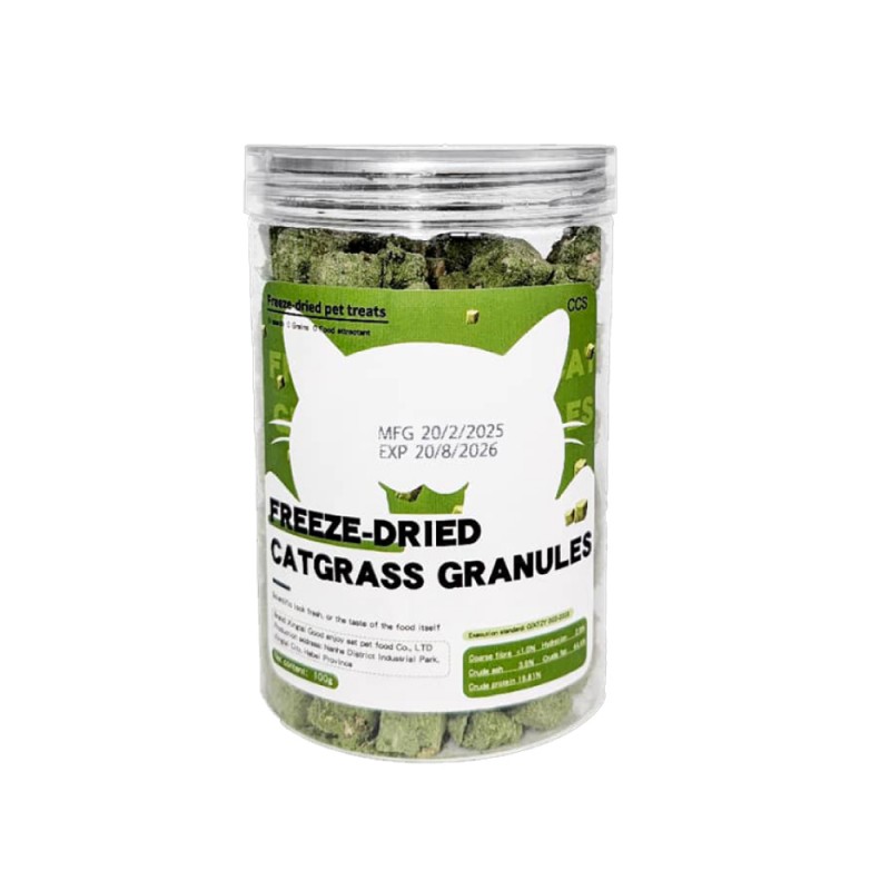 LILIEN Freeze Dried Catgrass Granules Cat Snack 100g for Cat Food, Cat Snack, Cat Treat