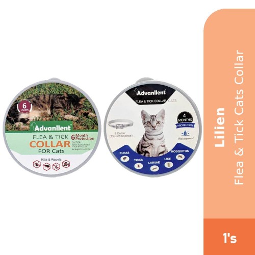 LILIEN Advanllent Natural Cat Fleas Ticks Collar 1's for Cat Collar, Ubat Kutu Kucing