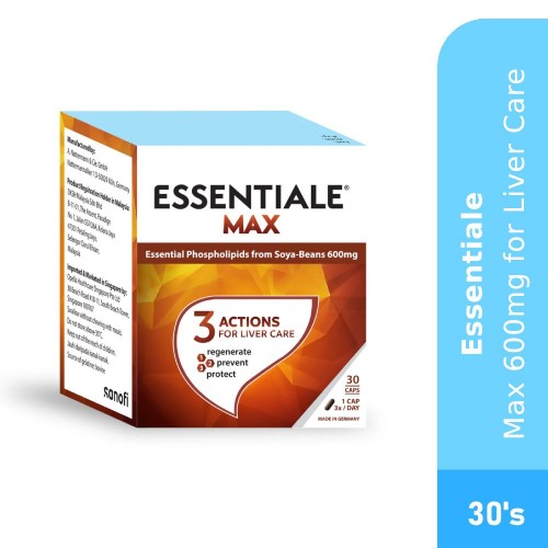 ESSENTIALE Max 600mg 30's for Liver Detox, Liver Supplement, Fatty Liver Supplements