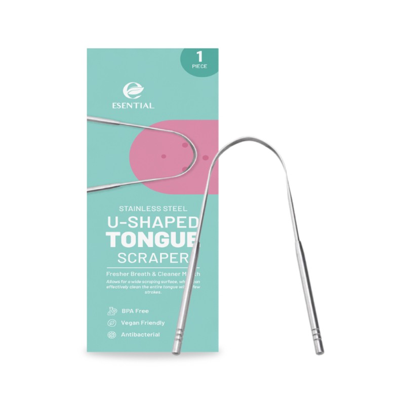 ESENTIAL U-Shaped Tongue Scraper 1's for Tongue Cleaner, Tongue Scaper (TCT-010S)