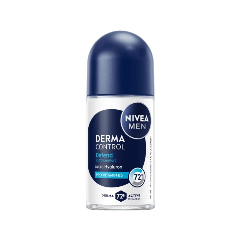 NIVEA Men Roll On Deodorant 50ml - Derma Control Defend for Ketiak Wangi Deodorant