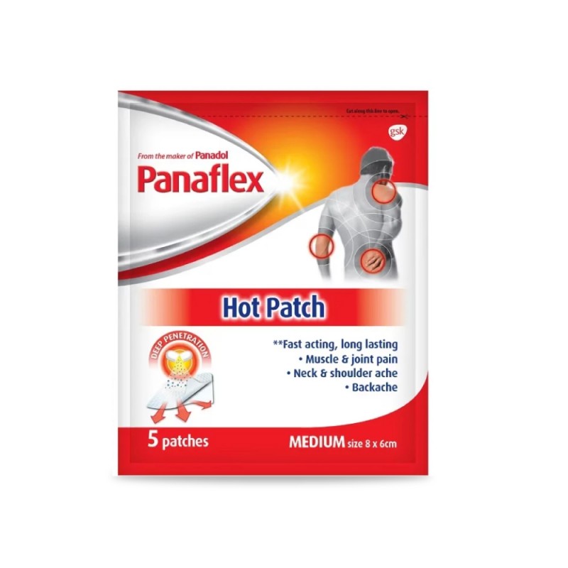 PANAFLEX Hot Patch 5's X 4 for Panaflex Pain Relief Patch, Muscle Patch