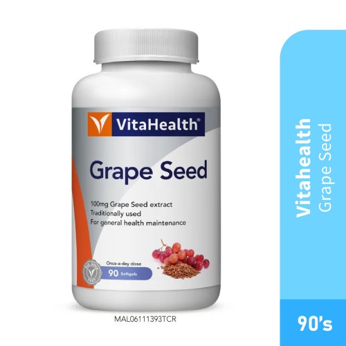 VITAHEALTH Grape Seed 90's for Antioxidant, Varicose Veins Supplement, Grape Seed Supplement