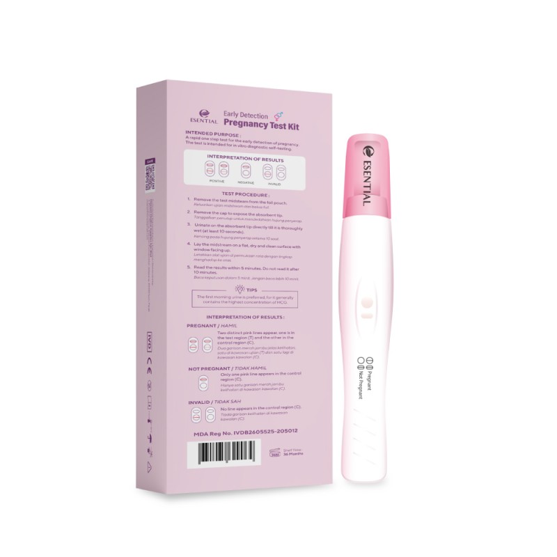ESENTIAL Early Detection Pregnancy Test HCG 1's for Pregnant Test, Pregnancy Test UPT