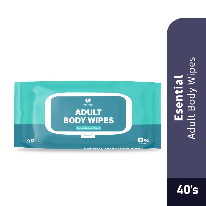 ESENTIAL Adult Body Wipes 40's for Adult Wipe Tissue, Tissue Basah Dewasa