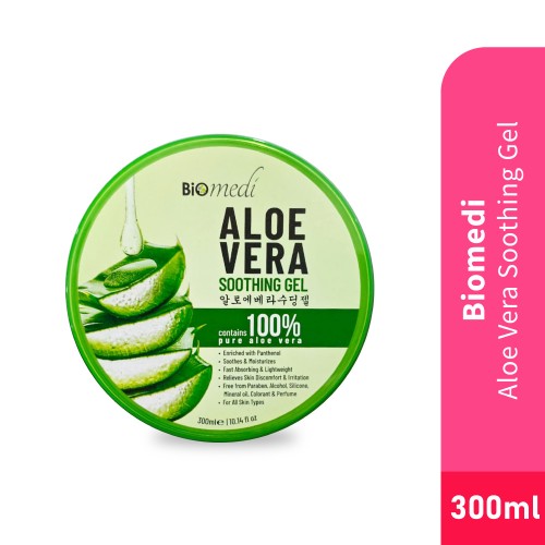 BIOMEDI Aloe Vera Gel 300ml with Aloevera Gel Original 100%, Panthenol Moisturizer