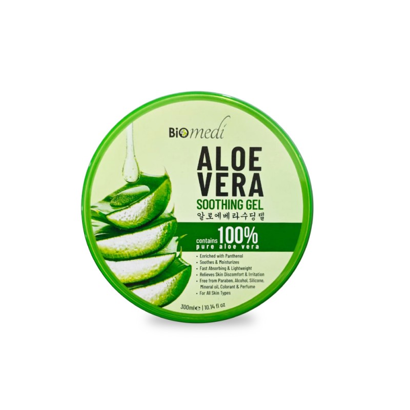 BIOMEDI Aloe Vera Gel 300ml with Aloevera Gel Original 100%, Panthenol Moisturizer