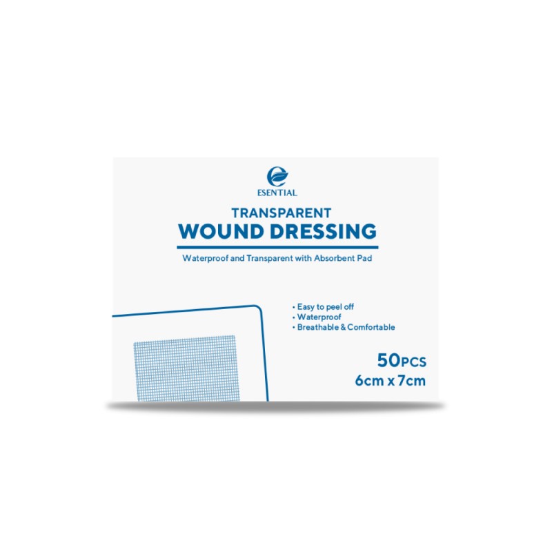 ESENTIAL Transparent Wound Dressing 50's for Wound Dressing Waterproof, Dressing Set
