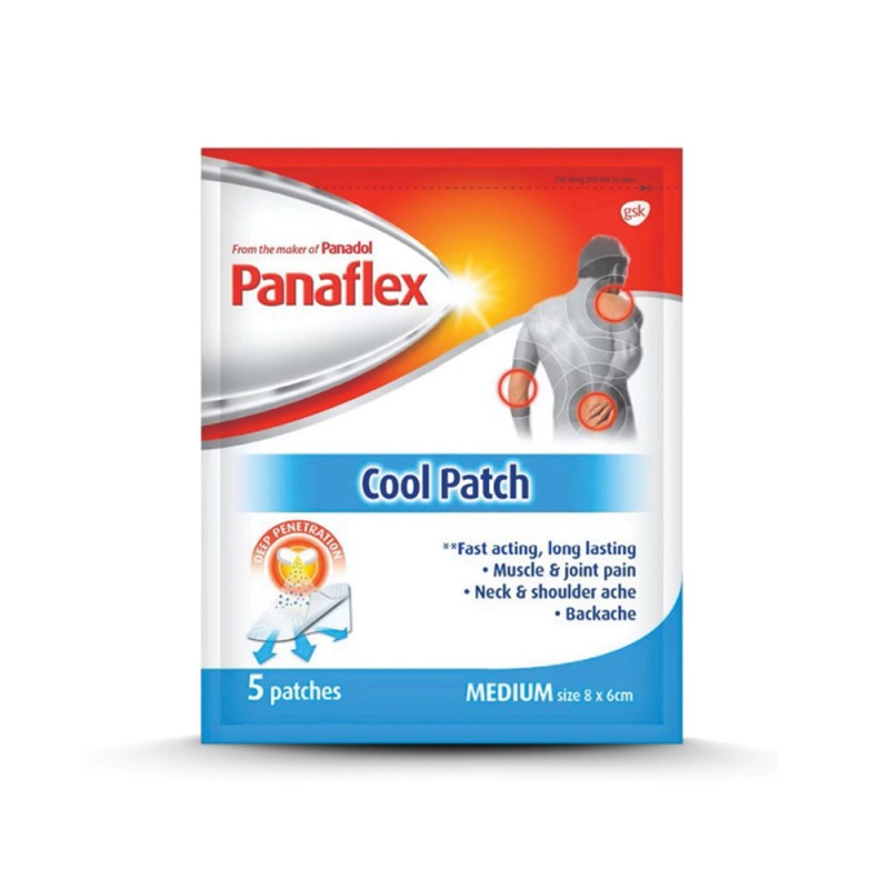 PANAFLEX Cool Patch 5's X 4 for Panaflex Pain Relief Patch, Muscle Patch