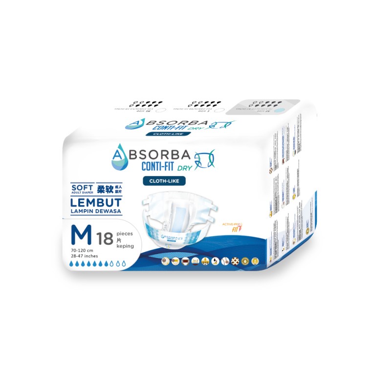 ABSORBA Conti-Fit Dry Clothlike Diapers for Absorba Diaper, Adult Diapers Pants Murah