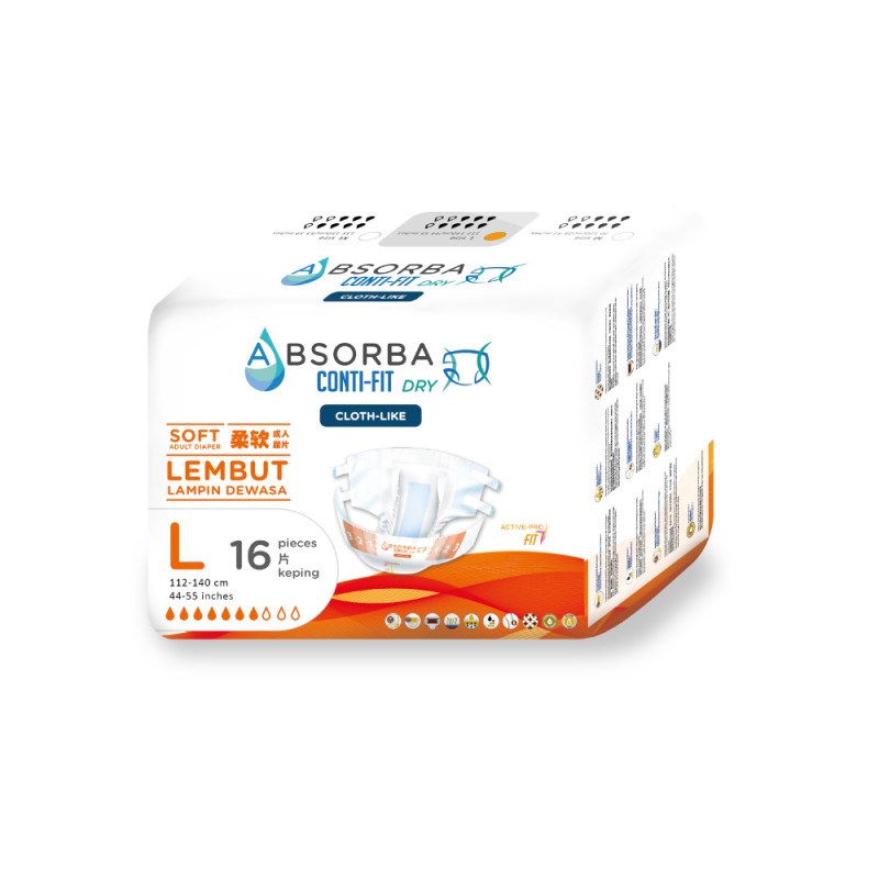 ABSORBA Conti-Fit Dry Clothlike Diapers for Absorba Diaper, Adult Diapers Pants Murah