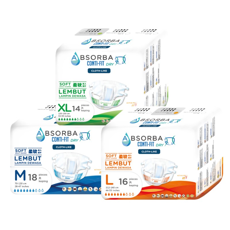 ABSORBA Conti-Fit Dry Clothlike Diapers for Absorba Diaper, Adult Diapers Pants Murah