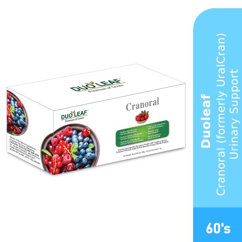 DUOLEAF Cranoral 60's for Urinary Health, Urinary Tract Supplement, Cranberry Supplement